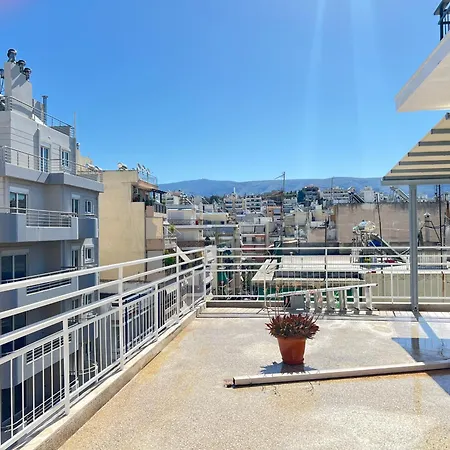 Cozy Apartment With Big Veranda Near Athens Centre And Metro Tram Exterior photo